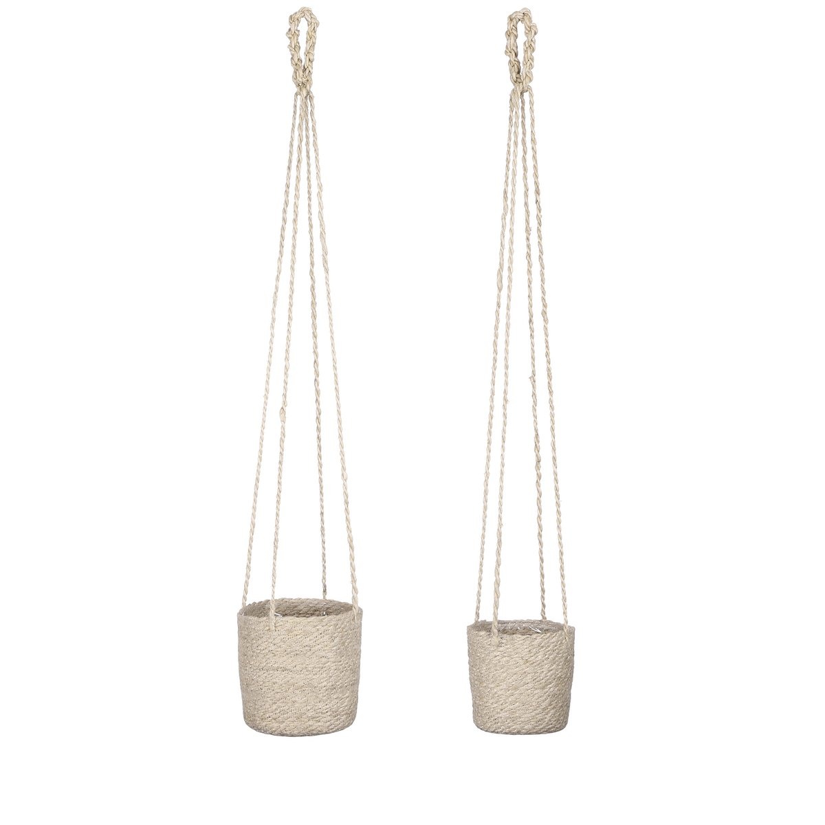 KantoormeubelenPlus Atlantic Mand voor Planten - Set van 2 - H16 x Ø16 cm - Crème