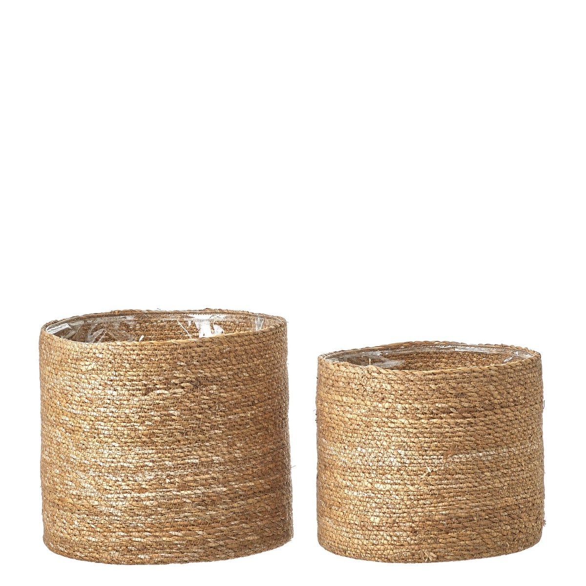 KantoormeubelenPlus Atlantic Mand voor Planten - Set van 2 - H26 x Ø30 cm - Lichtbruin