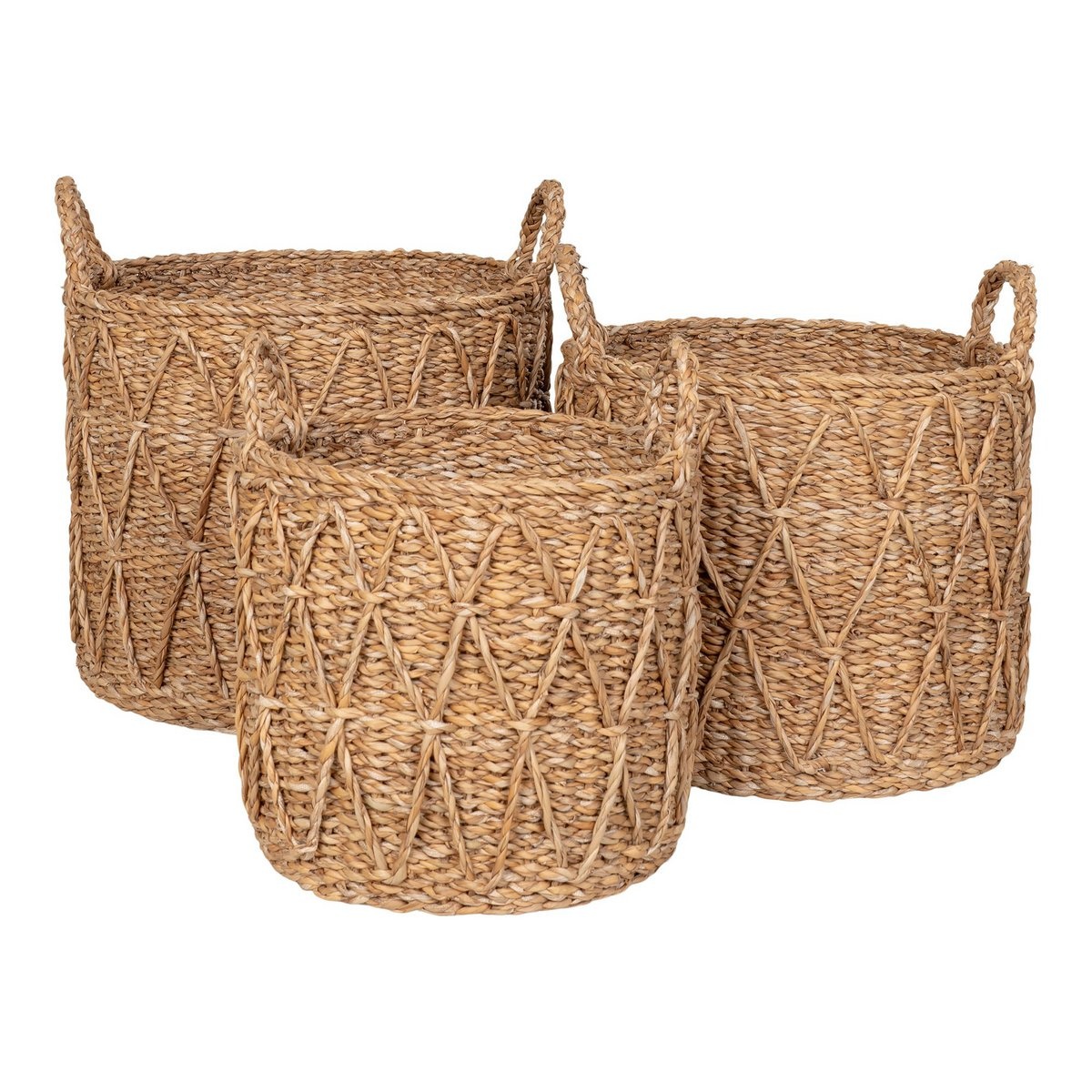 KantoormeubelenPlus Krabi Basket - Mand, zeegras, naturel, set van 3