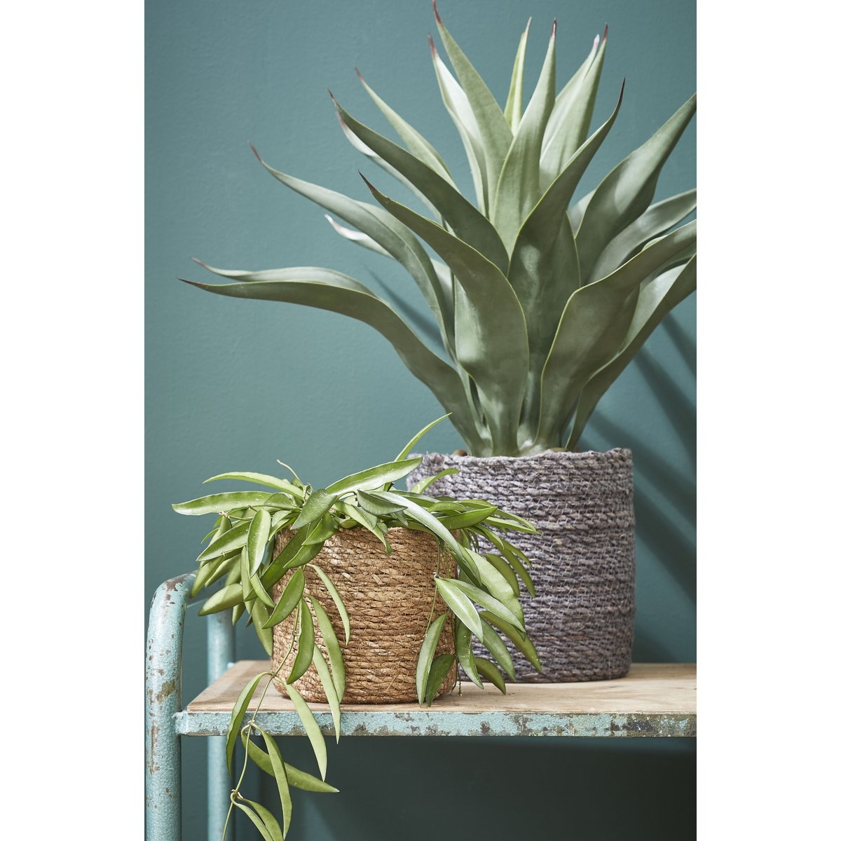 KantoormeubelenPlus Atlantic Mand voor Planten - Set van 2 - H26 x Ø30 cm - Lichtbruin