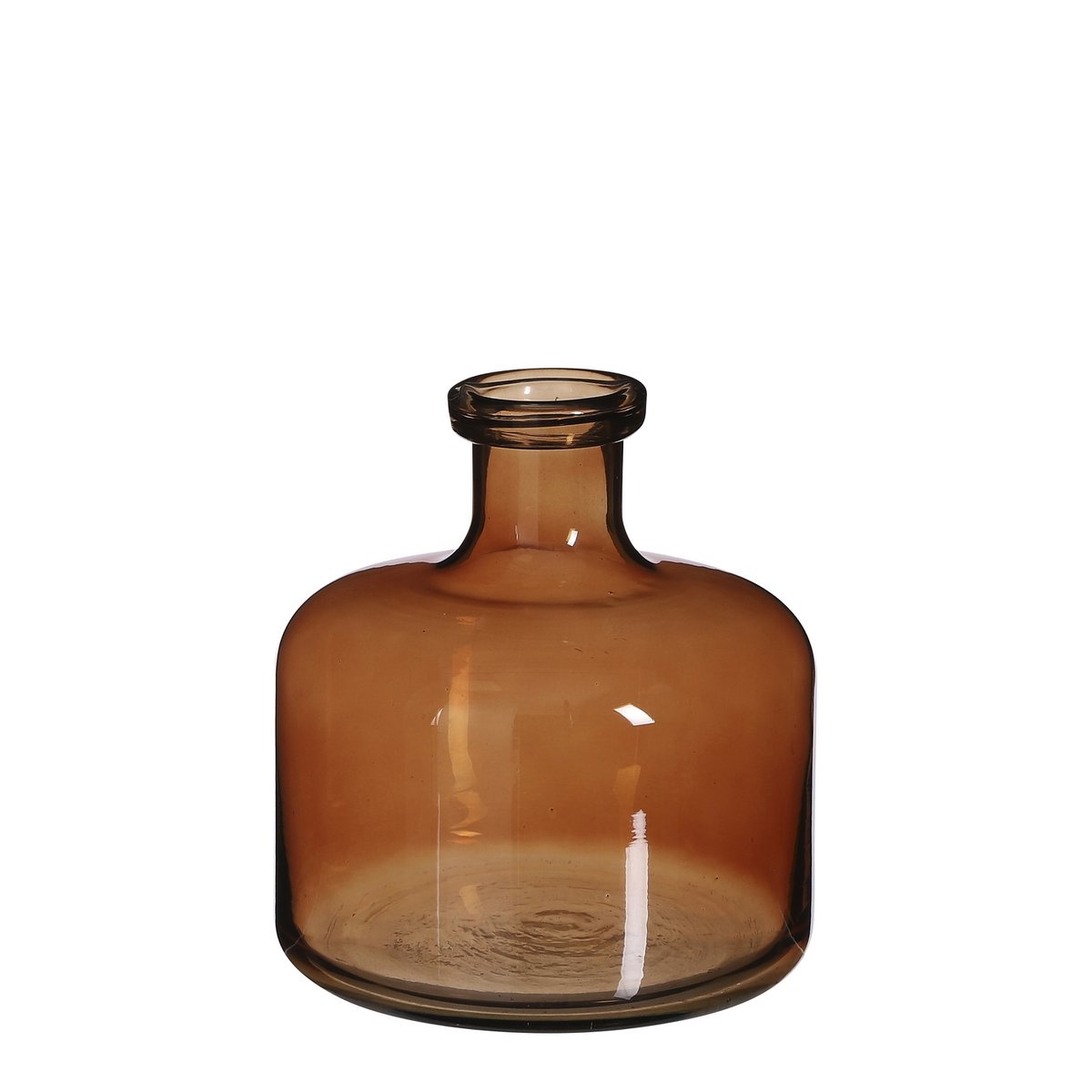 KantoormeubelenPlus Regal Fles Vaas - H21,5 x Ø20 cm - Glas - Bruin