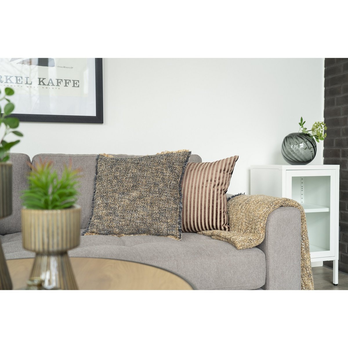 KantoormeubelenPlus Ely Kussen, blauw/geel, 45x45 cm - Kussen, blauw/geel, 45x45 cm