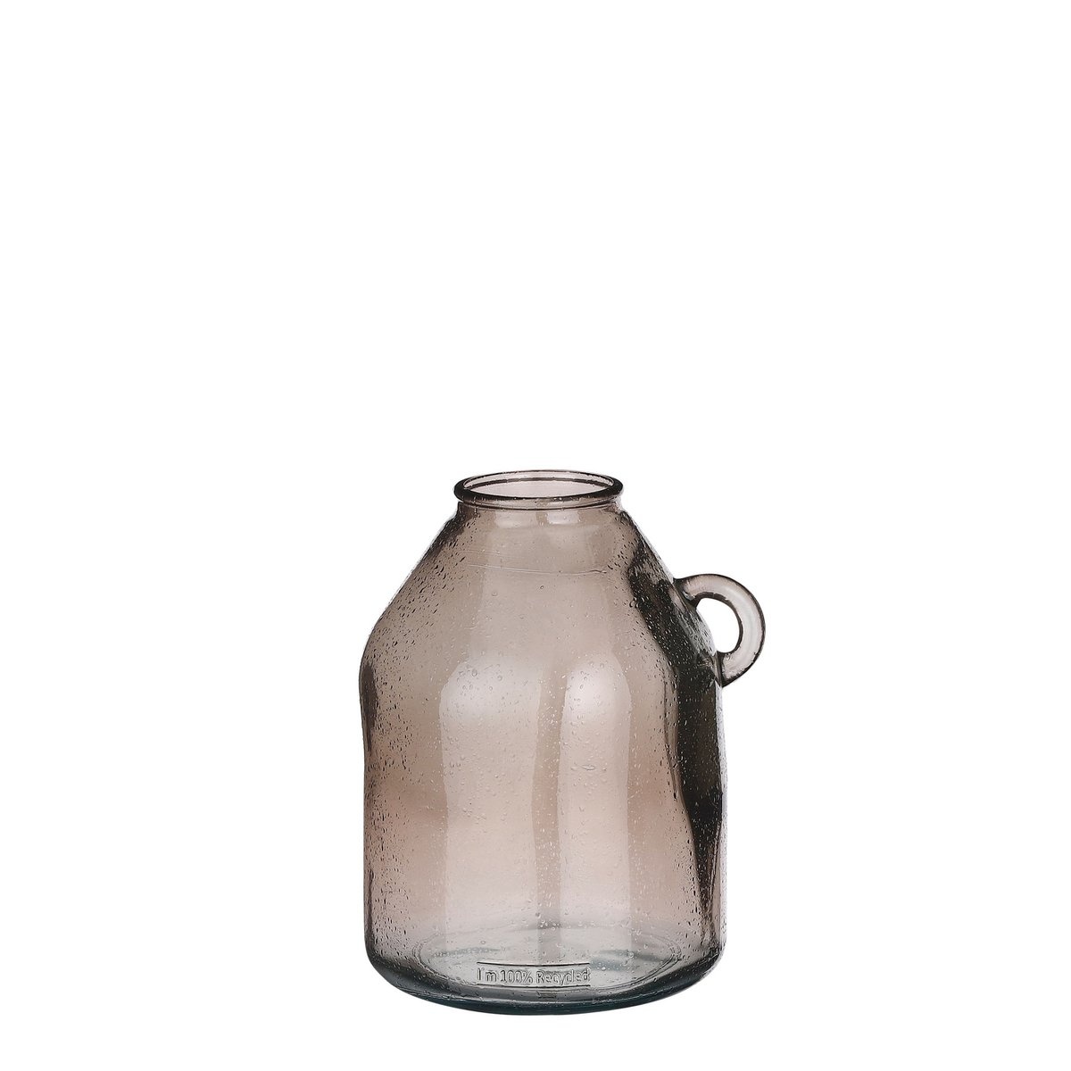 KantoormeubelenPlus Sitia Fles Vaas - H25,5 x Ø21 cm - Gerecycled Glas - Taupe