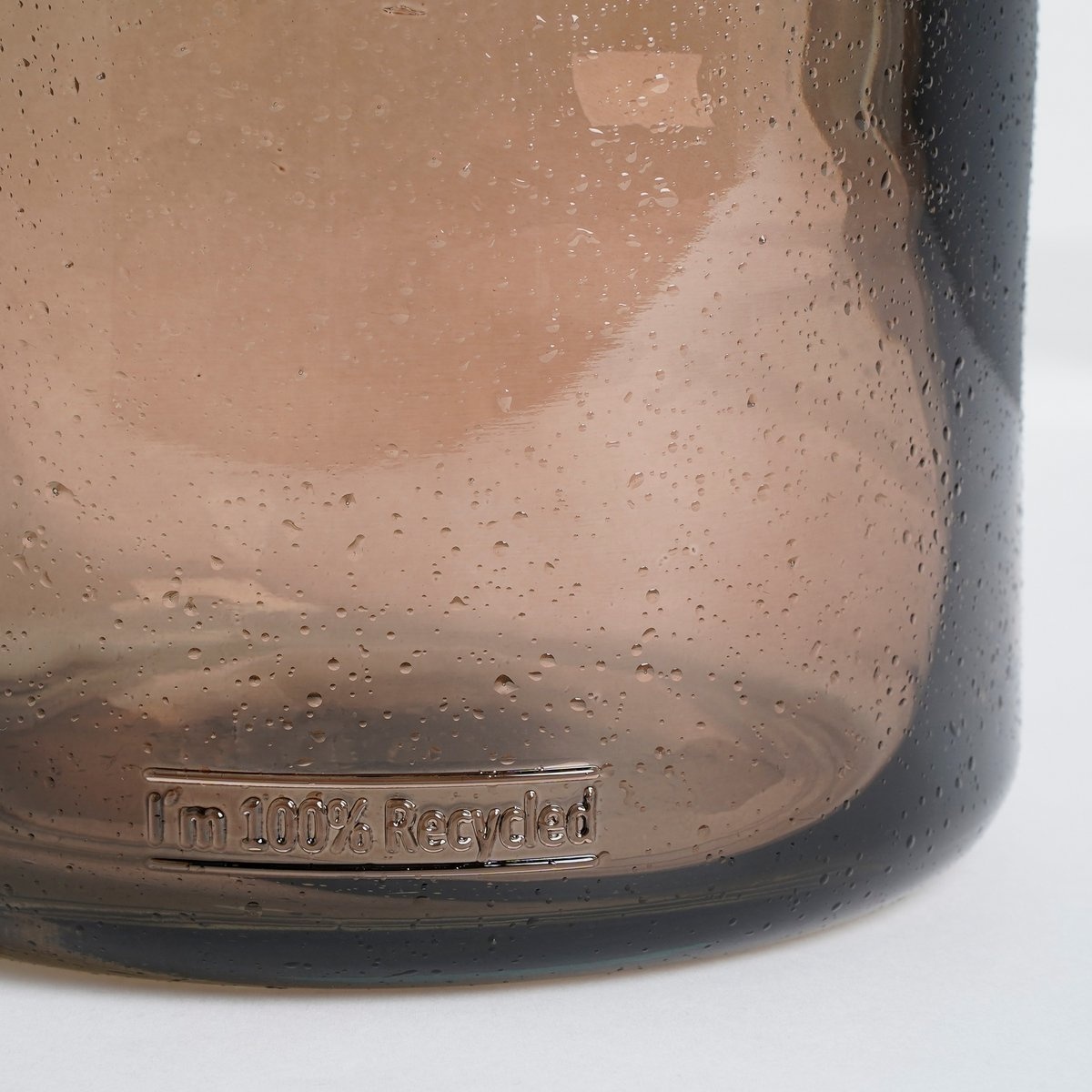 KantoormeubelenPlus Sitia Fles Vaas - H25,5 x Ø21 cm - Gerecycled Glas - Taupe