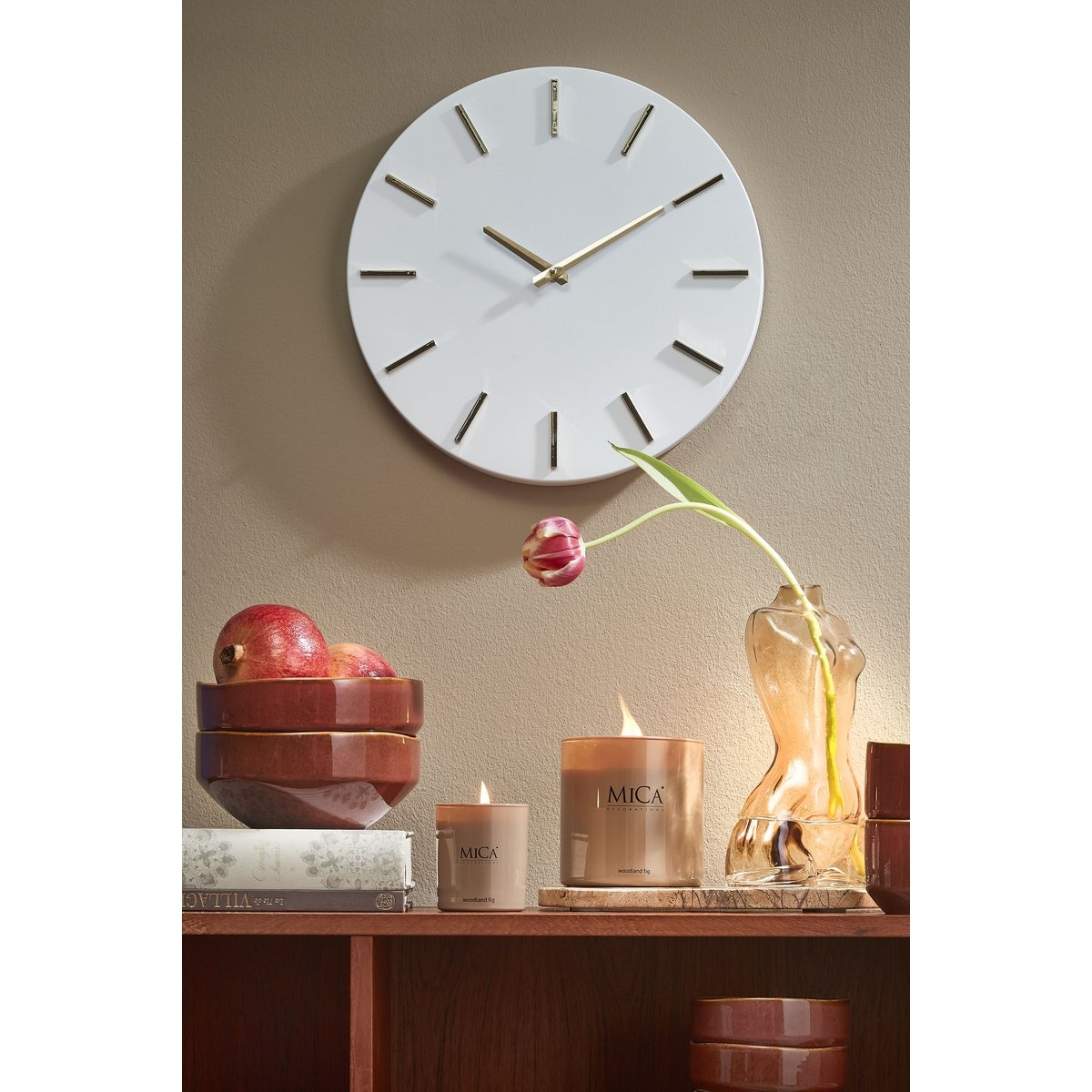 KantoormeubelenPlus Brixen Wandklok - Ø35,5 cm - Wit