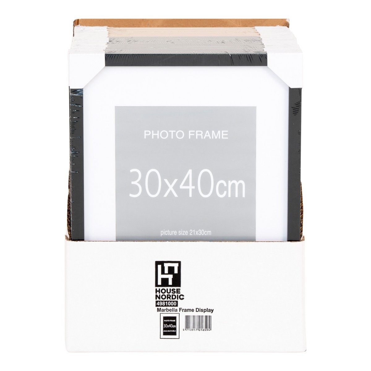 Marbella Frame Display - Frame MDF, 7 st. zwart en 8 st. naturel, 30X40 cm