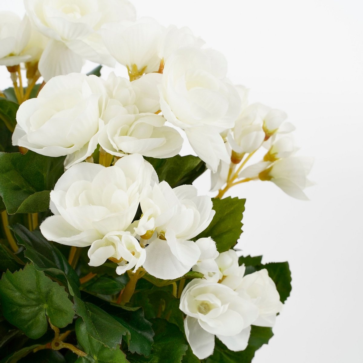 KantoormeubelenPlus Begonia Kunstplant in Bloempot Stan - H30 x Ø25 cm - Wit