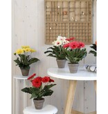 KantoormeubelenPlus Gerbera Kunstplant in Bloempot Stan - H35 x Ø30 cm - Rood