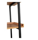 KantoormeubelenPlus Sakai Book Case - Boekenkast, essenfineer, zwart stalen frame, 6 planken, 80x35x185 cm
