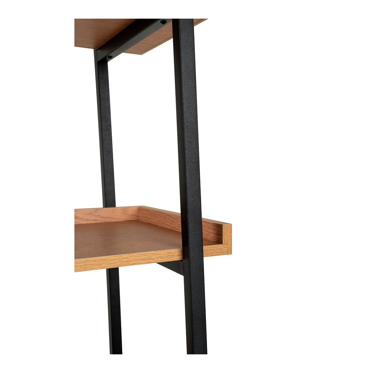 KantoormeubelenPlus Sakai Book Case - Boekenkast, essenfineer, zwart stalen frame, 6 planken, 80x35x185 cm