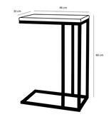 KantoormeubelenPlus Oskar Bijzettafel - L46 x B30 x H66 cm - Hout, Metaal - Zwart
