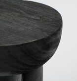 KantoormeubelenPlus Latty Bijzettafel - H30 x Ø30 cm - Paulownia Hout - Zwart