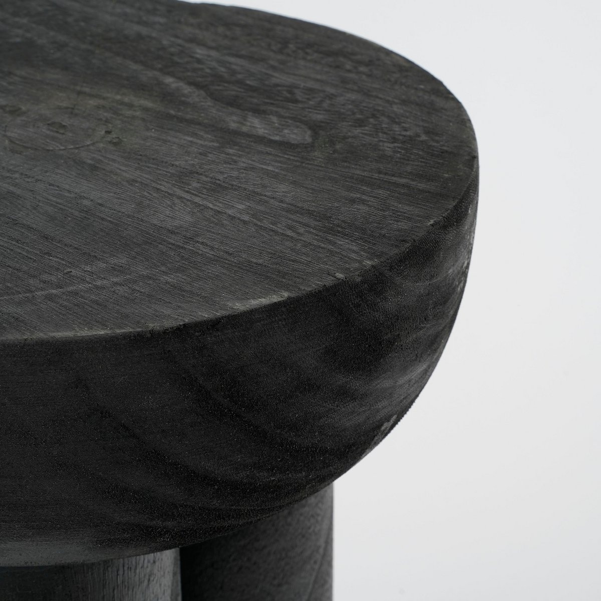 KantoormeubelenPlus Latty Bijzettafel - H30 x Ø30 cm - Paulownia Hout - Zwart