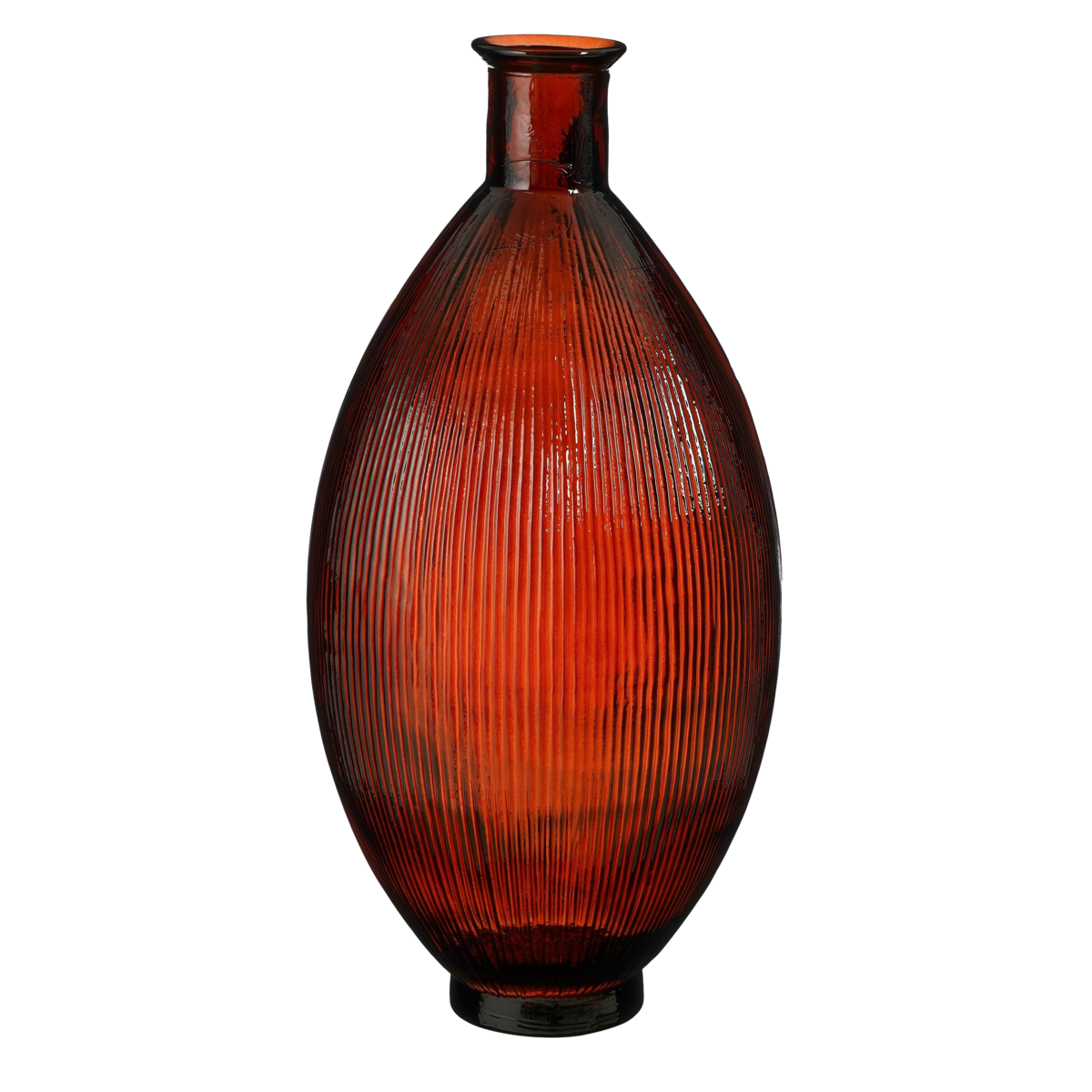 KantoormeubelenPlus Firenza Fles Vaas - H59 x Ø29 cm - Gerecycled Glas - Donkerbruin