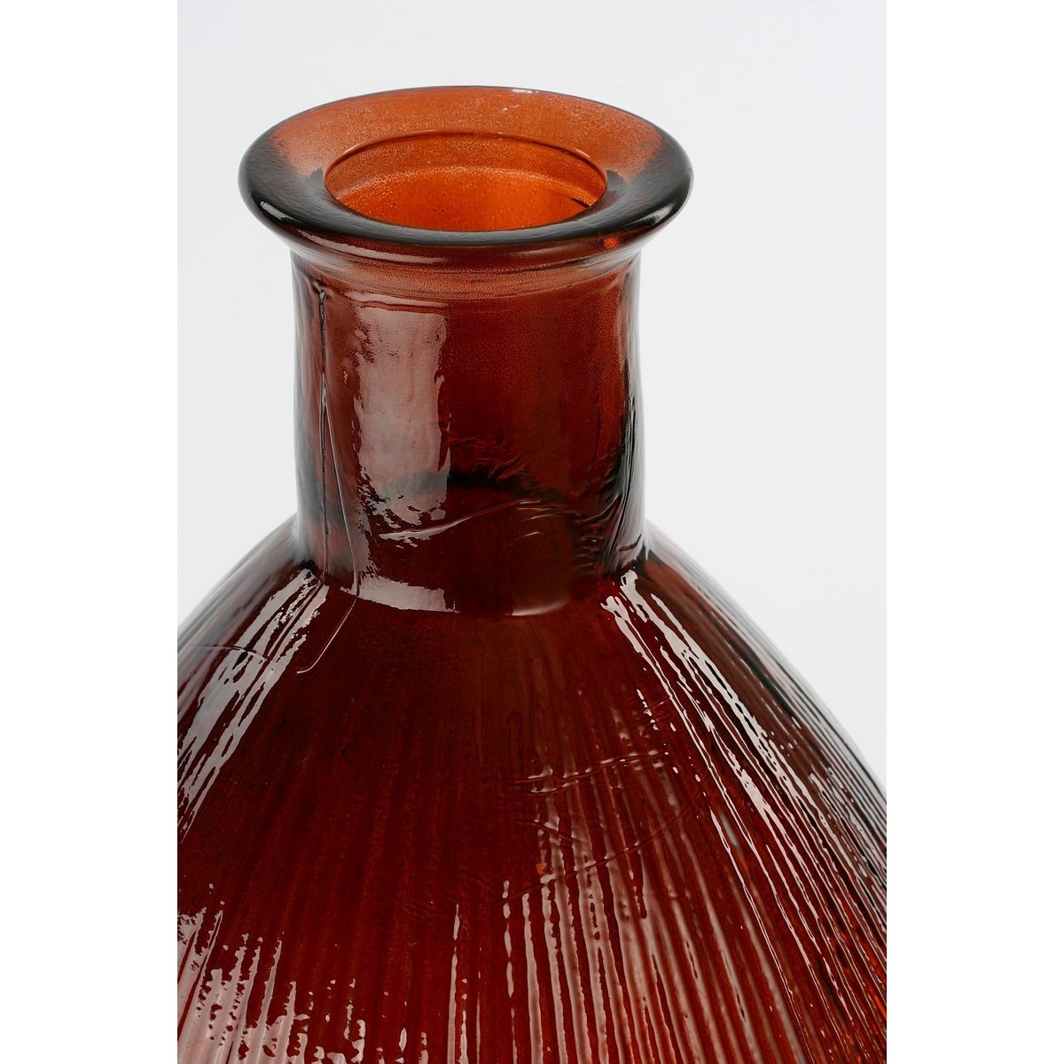 KantoormeubelenPlus Firenza Fles Vaas - H59 x Ø29 cm - Gerecycled Glas - Donkerbruin