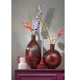 KantoormeubelenPlus Firenza Fles Vaas - H59 x Ø29 cm - Gerecycled Glas - Donkerbruin