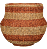 KantoormeubelenPlus Tacoma Opbergmand met Deksel - H48 x Ø55 cm - Jute - Oranje