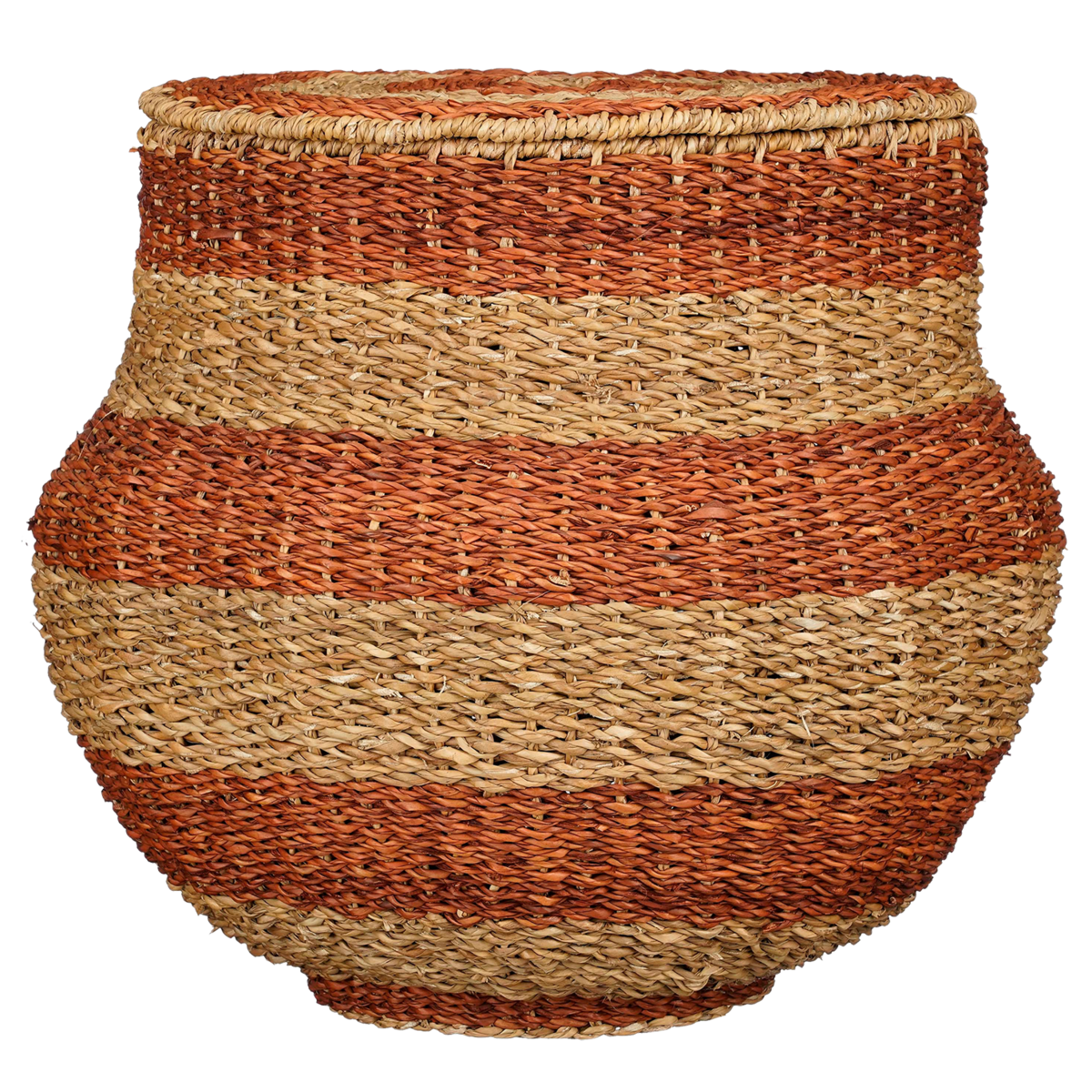 KantoormeubelenPlus Tacoma Opbergmand met Deksel - H48 x Ø55 cm - Jute - Oranje