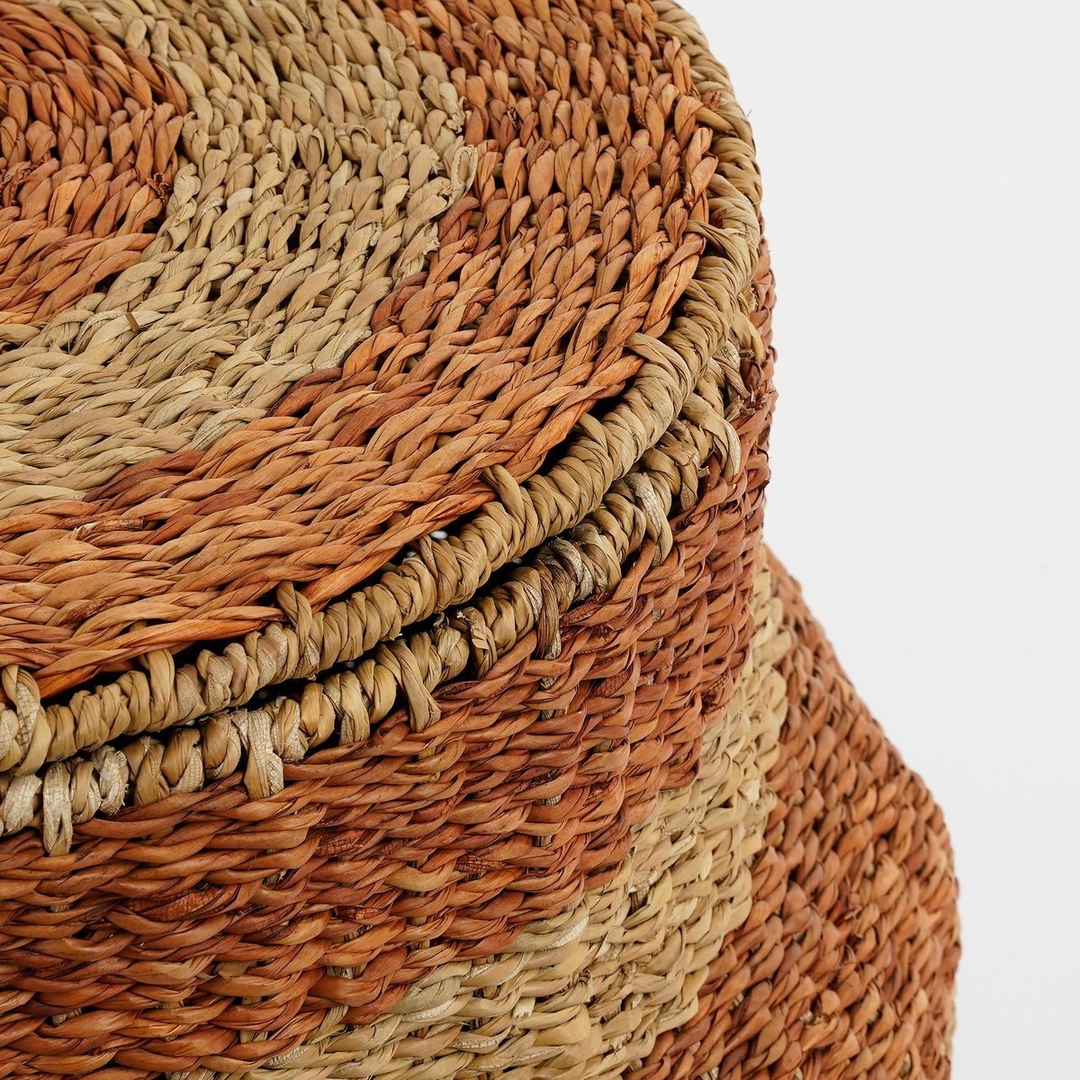 KantoormeubelenPlus Tacoma Opbergmand met Deksel - H48 x Ø55 cm - Jute - Oranje