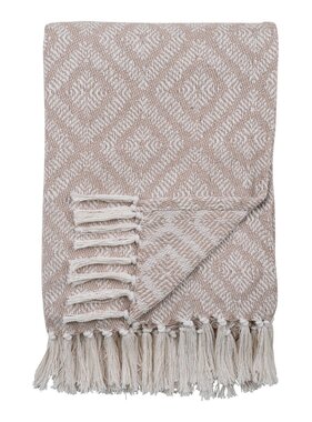 KantoormeubelenPlus Cort Plaid - Plaid van katoen, ivoor/beige, ontwerp D, 130x160 cm