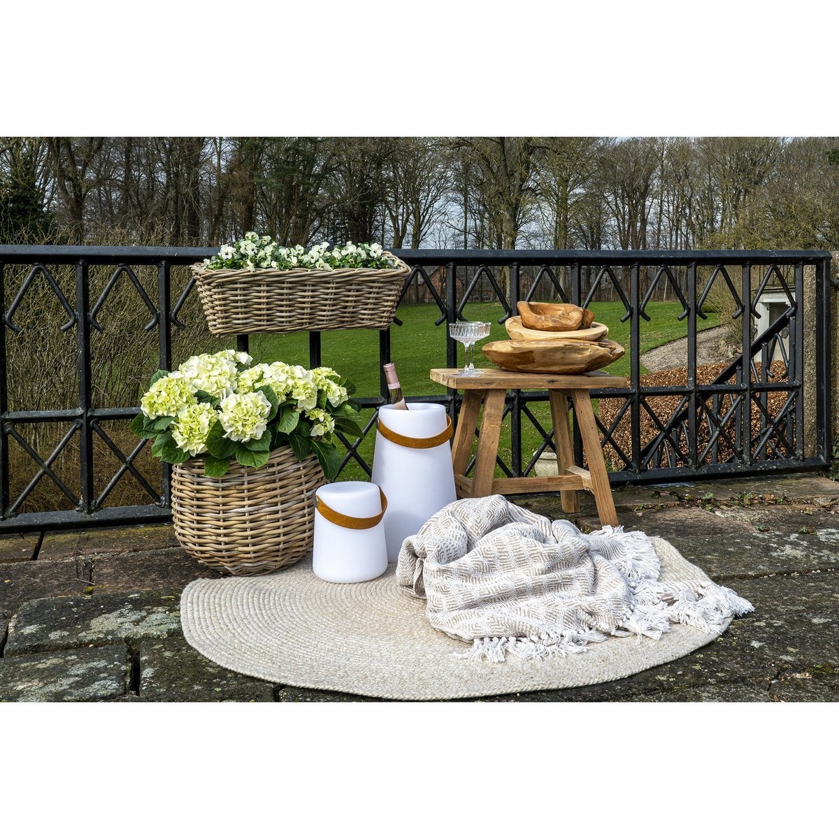 KantoormeubelenPlus Cort Plaid - Plaid van katoen, ivoor/beige, ontwerp D, 130x160 cm