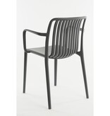 KantoormeubelenPlus Paloma Tuinstoel - L53 x B53 x H77,5 cm - Polypropyleen - Grijs