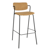 KantoormeubelenPlus Nanet Barkruk - H91 cm - Velvet - Lichtbruin