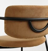 KantoormeubelenPlus Nanet Barkruk - H91 cm - Velvet - Lichtbruin