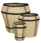 KantoormeubelenPlus Opbergmand - Set van 3 - H38 x Ø30 cm - Zeegras - Lichtbruin