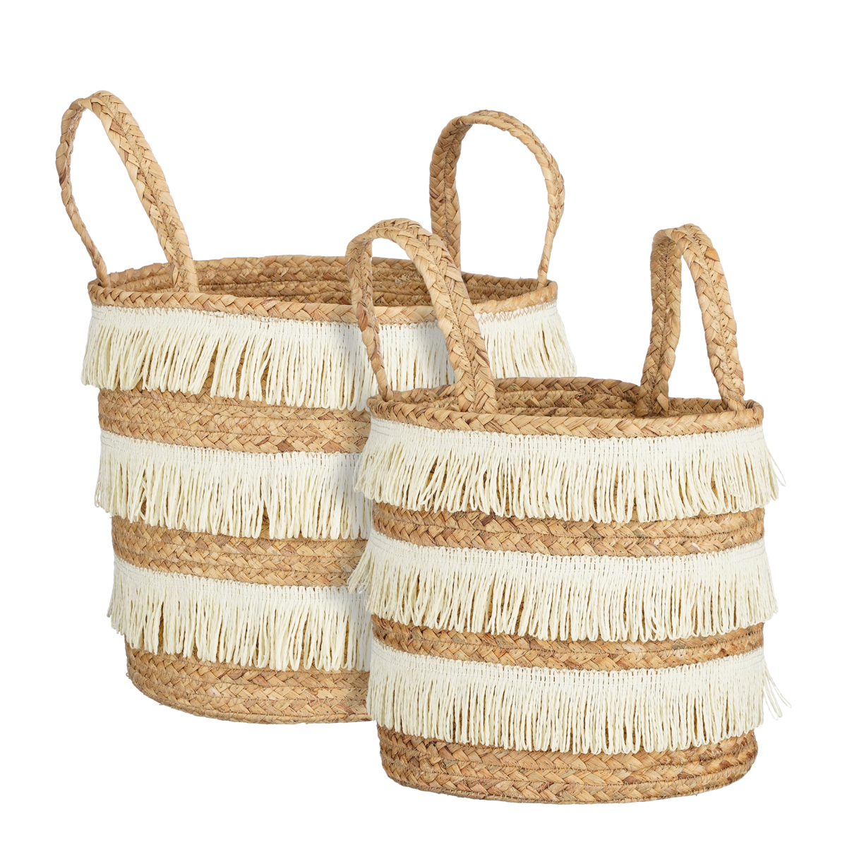 KantoormeubelenPlus Opbergmand - Set van 2 - H30 x Ø32 cm - Waterhyacint - Bruin