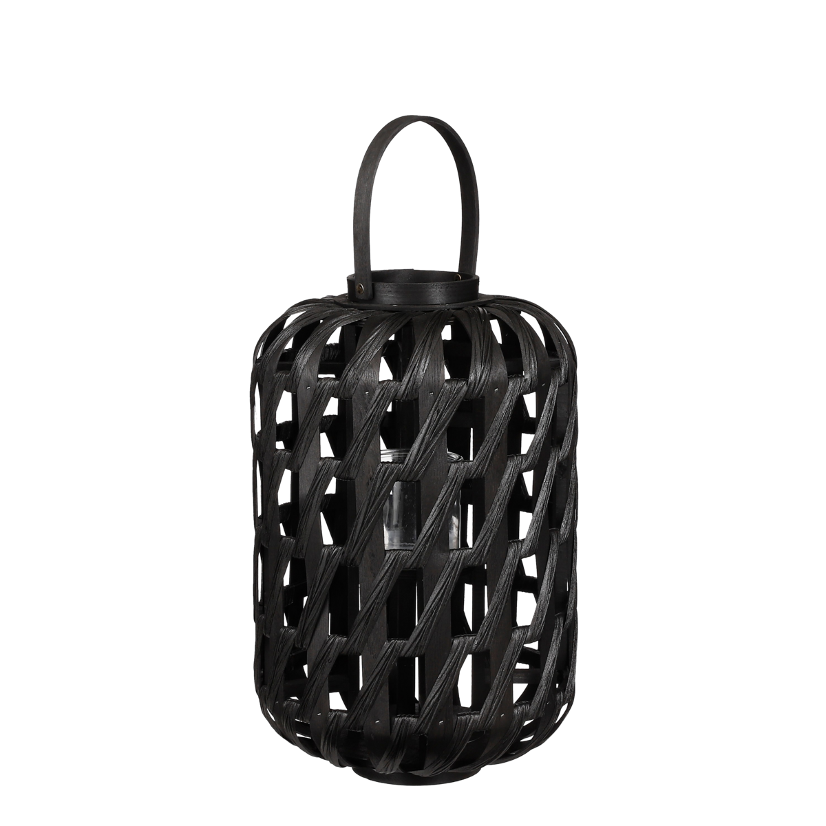 KantoormeubelenPlus Helios Windlicht - H49 x Ø31 cm - Gerecycled Polyester - Zwart