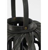 KantoormeubelenPlus Helios Windlicht - H49 x Ø31 cm - Gerecycled Polyester - Zwart
