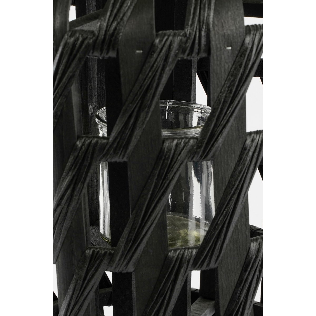 KantoormeubelenPlus Helios Windlicht - H49 x Ø31 cm - Gerecycled Polyester - Zwart