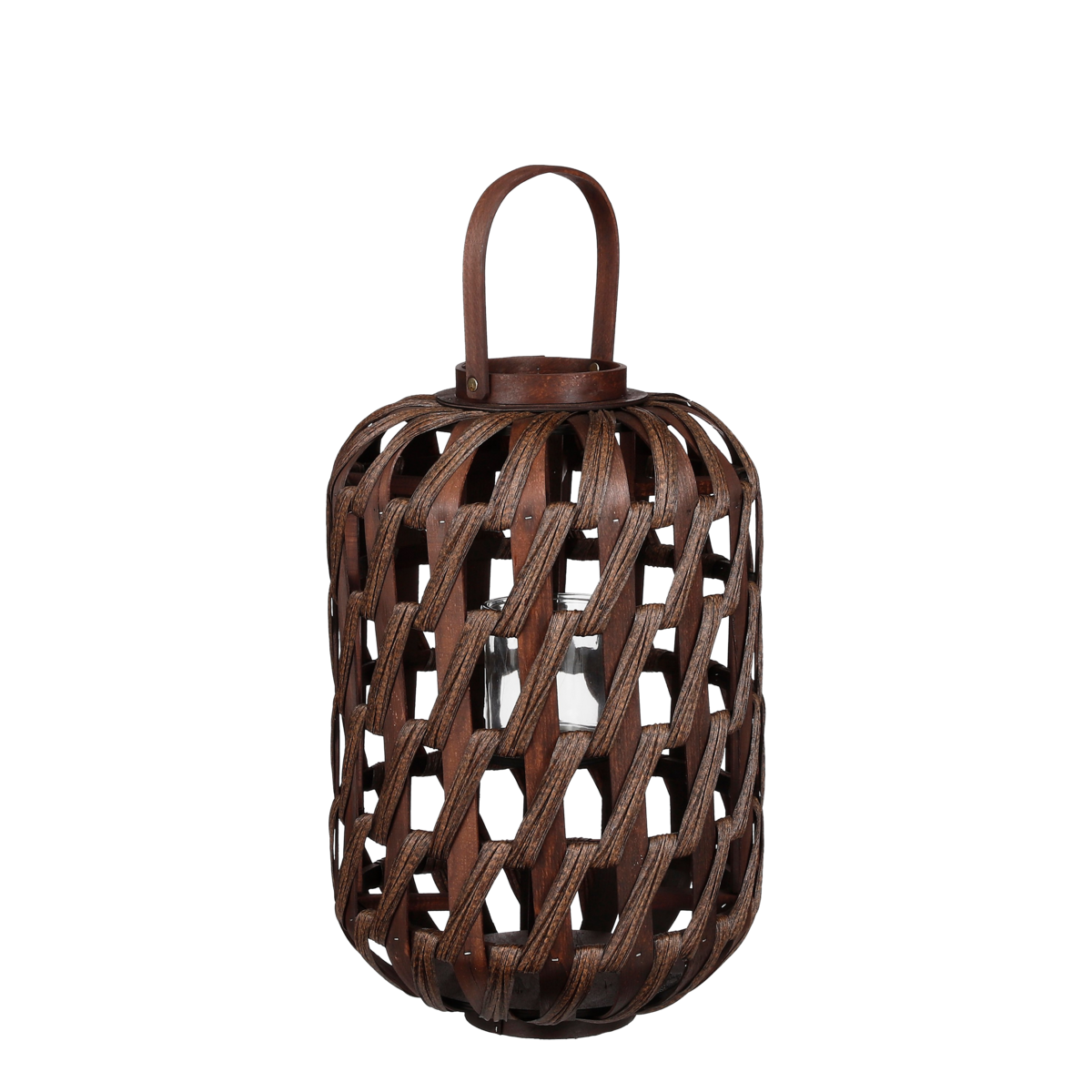 KantoormeubelenPlus Helios Windlicht - H49 x Ø31 cm - Gerecycled Polyester - Donkerbruin
