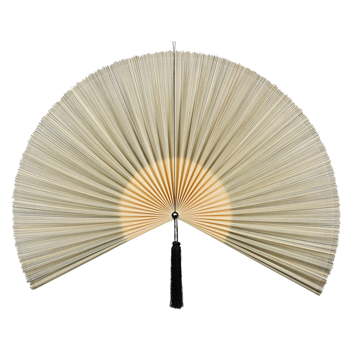 KantoormeubelenPlus Muurdecoratie Waaier - L105 x B150 cm - Bamboe - Zwart