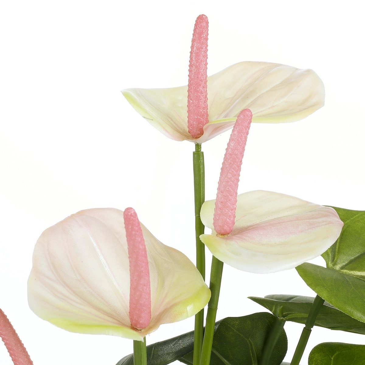KantoormeubelenPlus Anthurium Kunstplant in Bloempot Stan - H40 x Ø30 cm - Lichtroze