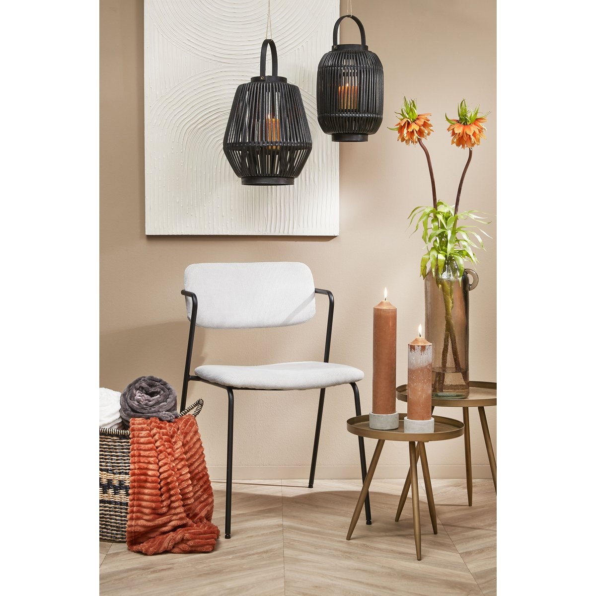 KantoormeubelenPlus Flores Bijzettafel - H42x Ø40 cm - Metaal - Brons