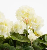 KantoormeubelenPlus Geranium Kunstplant in Balkonbak - L29 x B13 x H40 cm - Wit