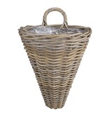 KantoormeubelenPlus Marcia Plantenmand Muurhanger voor Buiten - L35 x B29 x H42 cm - Rotan - Grijs