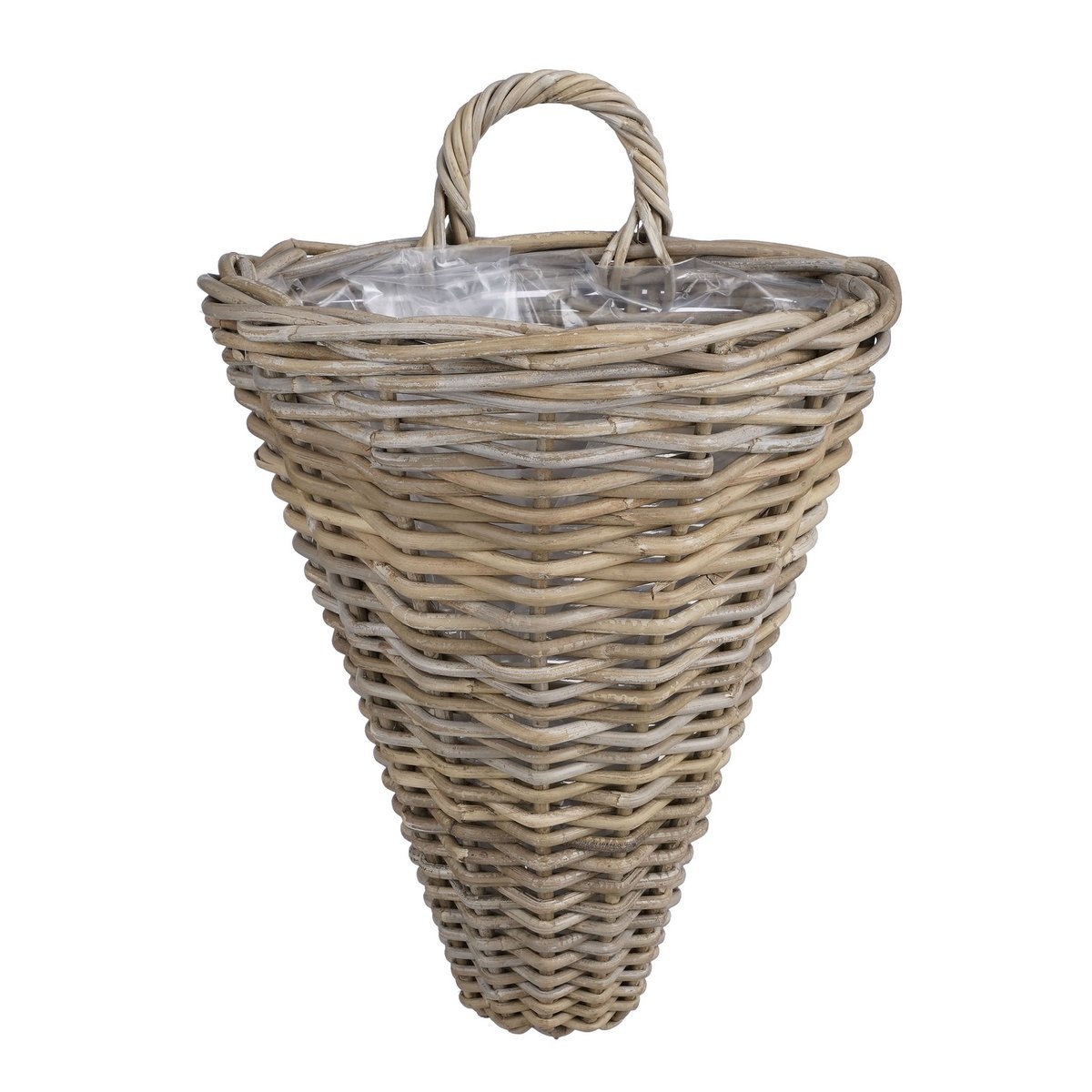 KantoormeubelenPlus Marcia Plantenmand Muurhanger voor Buiten - L35 x B29 x H42 cm - Rotan - Grijs