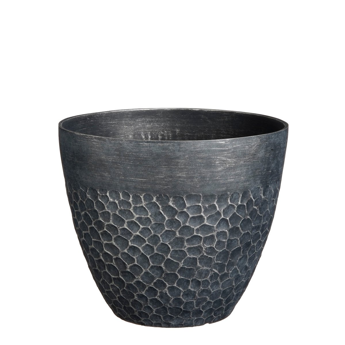 KantoormeubelenPlus Bravo Bloempot voor Buiten - H32,5 x Ø38 cm - Zwart gehamerd