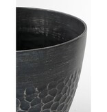 KantoormeubelenPlus Bravo Bloempot voor Buiten - H32,5 x Ø38 cm - Zwart gehamerd