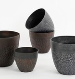 KantoormeubelenPlus Bravo Bloempot voor Buiten - H32,5 x Ø38 cm - Zwart gehamerd