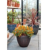 KantoormeubelenPlus Bravo Bloempot voor Buiten - H32,5 x Ø38 cm - Zwart gehamerd