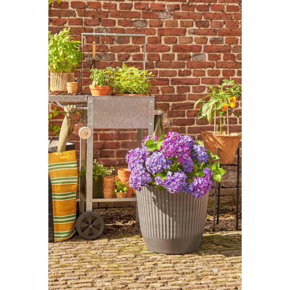 KantoormeubelenPlus Rio Bloempot voor Buiten - H40,5 x Ø45 cm - Donkergrijs