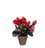 KantoormeubelenPlus Cyclaam Kunstplant in Bloempot Stan - H30 x Ø30 cm - Rood