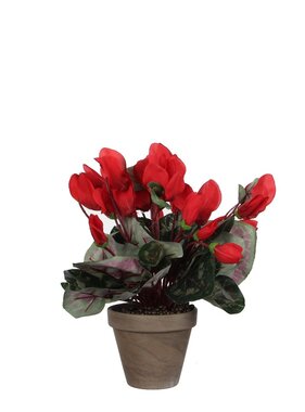 KantoormeubelenPlus Cyclaam Kunstplant in Bloempot Stan - H30 x Ø30 cm - Rood