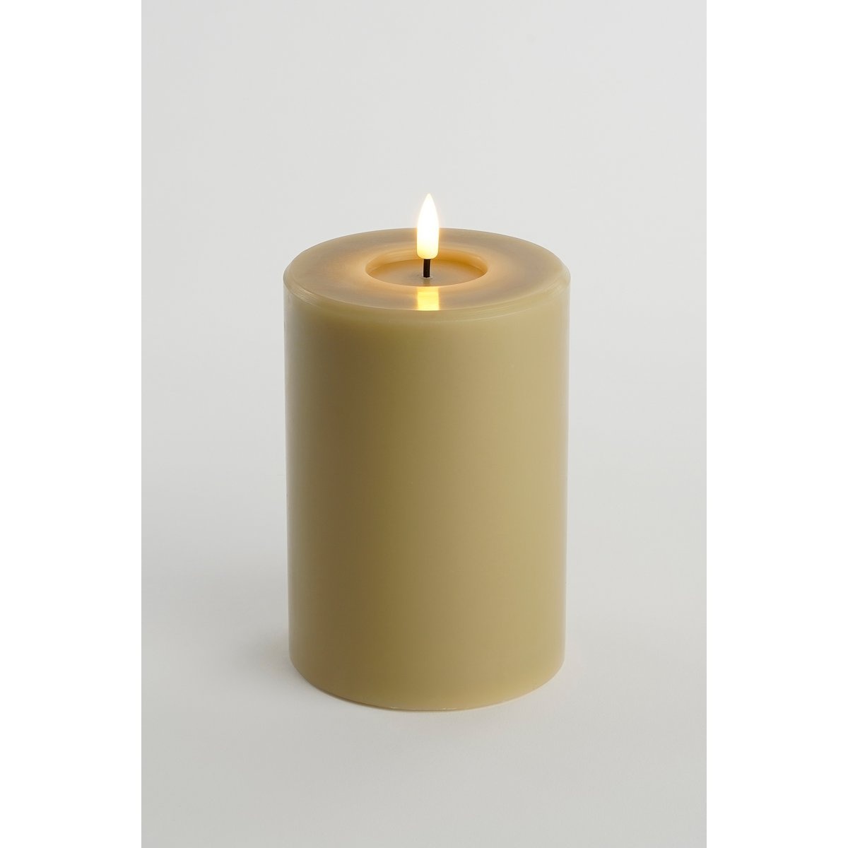 KantoormeubelenPlus LED Kaars - H15 x Ø10 cm - Wax - Taupe