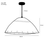 KantoormeubelenPlus Joulz Hanglamp - H16 x Ø36 cm - Jute - Lichtbruin