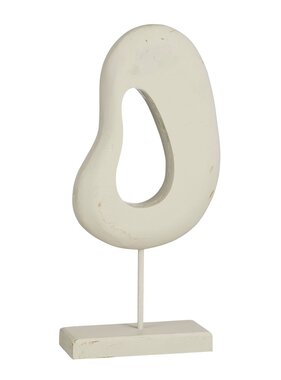 KantoormeubelenPlus Pastina Ornament op Voet - L6,5 x B16,5 x H37,5 cm - FSC 100% Mangohout - Off White
